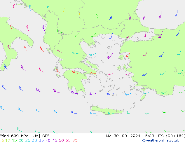 Wind 500 hPa GFS Mo 30.09.2024 18 UTC