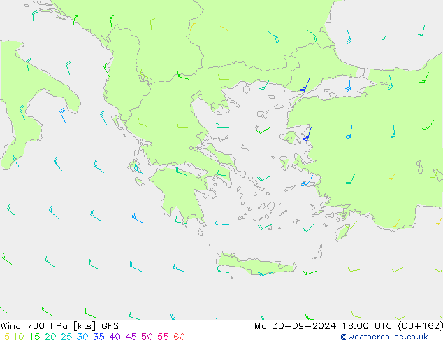 Wind 700 hPa GFS Mo 30.09.2024 18 UTC