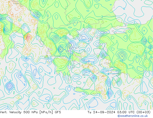 Vert. Velocity 500 hPa GFS wto. 24.09.2024 03 UTC