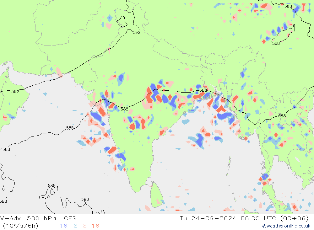 V-Adv. 500 hPa GFS di 24.09.2024 06 UTC