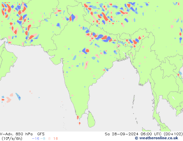 V-Adv. 850 hPa GFS Sa 28.09.2024 06 UTC