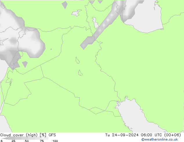 Cloud (high,middle,low) GFS Tu 24.09.2024 06 UTC