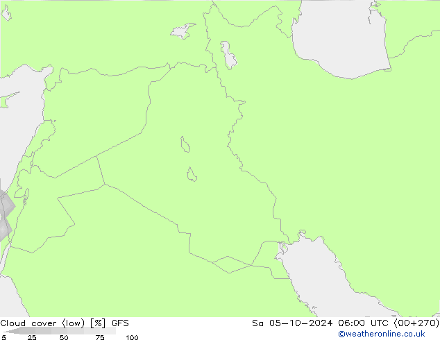 Bewolking (Laag) GFS za 05.10.2024 06 UTC