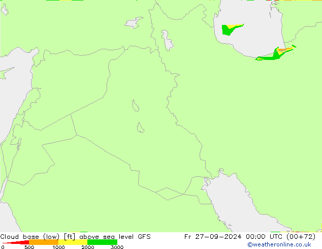 Höhe untere Wolkengrenze GFS Fr 27.09.2024 00 UTC