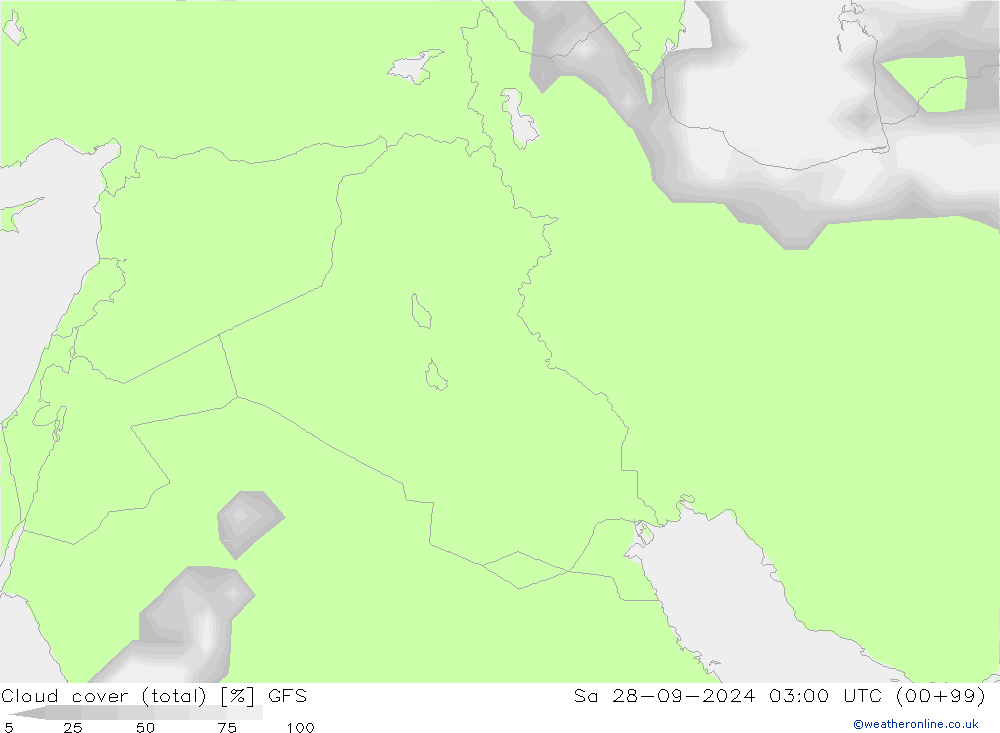 облака (сумма) GFS сб 28.09.2024 03 UTC