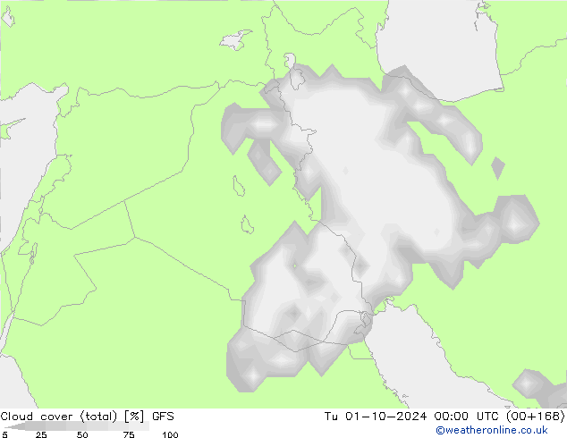 nuvens (total) GFS Ter 01.10.2024 00 UTC