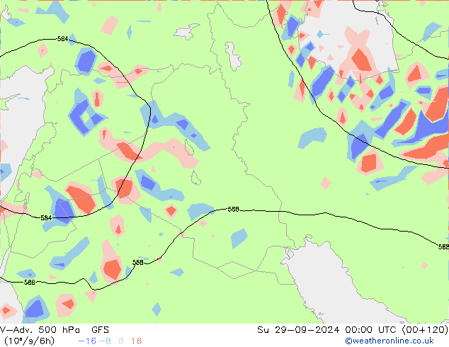 V-Adv. 500 hPa GFS dom 29.09.2024 00 UTC
