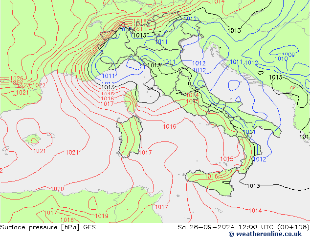 GFS: za 28.09.2024 12 UTC