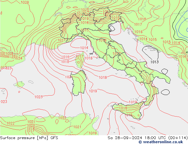 GFS: сб 28.09.2024 18 UTC