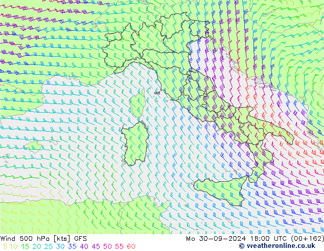  500 hPa GFS  30.09.2024 18 UTC