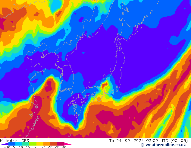 K-Index GFS  24.09.2024 03 UTC