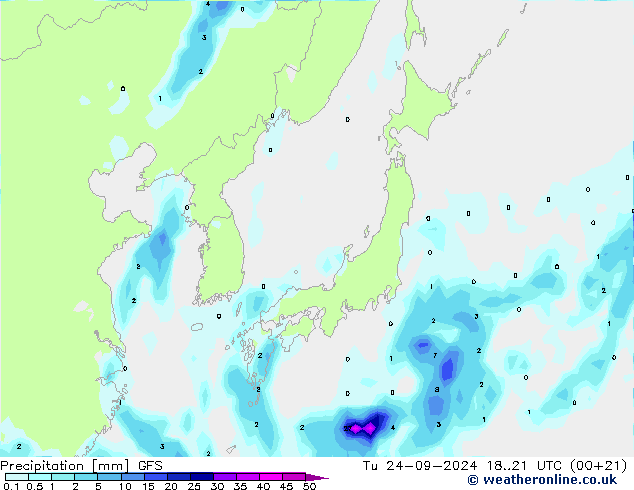 Neerslag GFS di 24.09.2024 21 UTC