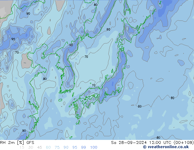 RH 2m GFS so. 28.09.2024 12 UTC