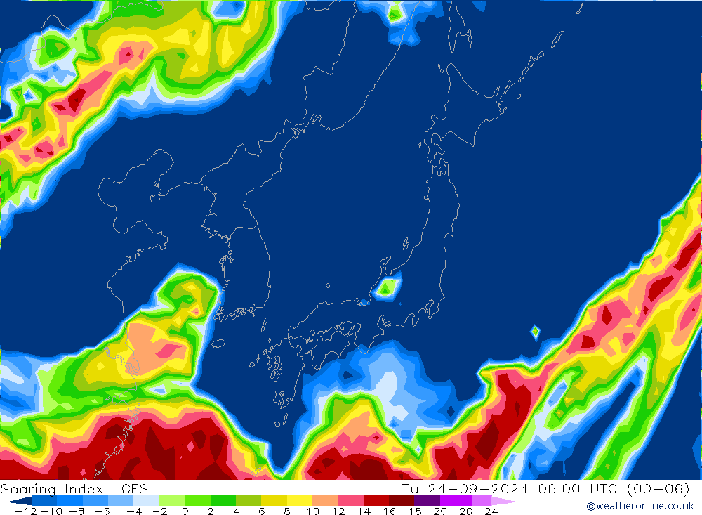 Soaring Index GFS wto. 24.09.2024 06 UTC