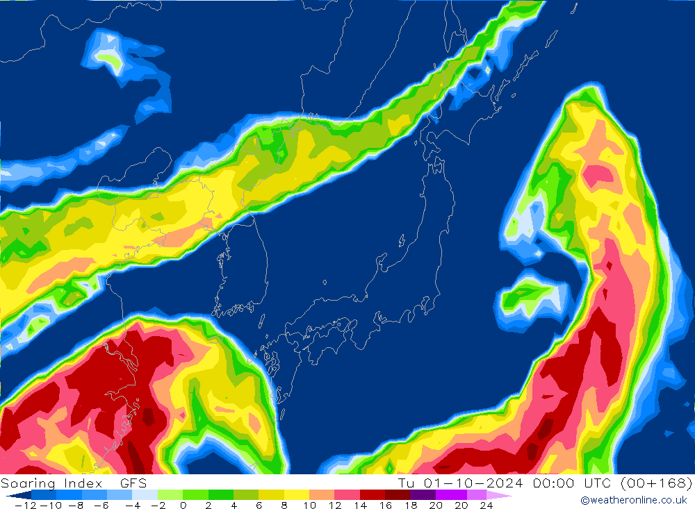 Soaring Index GFS Tu 01.10.2024 00 UTC