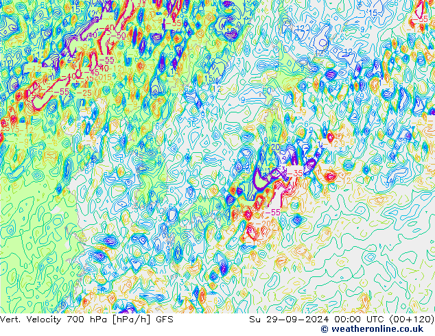 Vert. Velocity 700 hPa GFS Su 29.09.2024 00 UTC