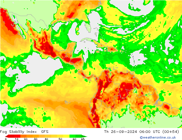 Fog Stability Index GFS do 26.09.2024 06 UTC