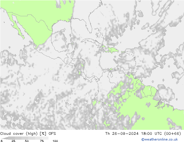 Bewolking (Hoog) GFS do 26.09.2024 18 UTC