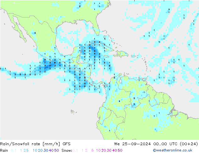 Rain/Snowfall rate GFS September 2024