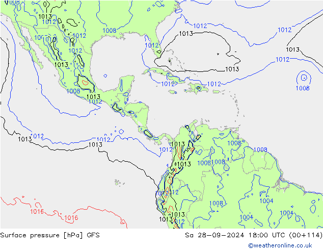 Luchtdruk (Grond) GFS za 28.09.2024 18 UTC