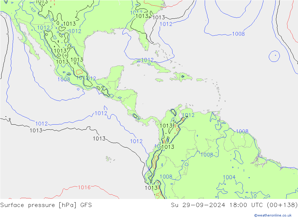 ciśnienie GFS nie. 29.09.2024 18 UTC