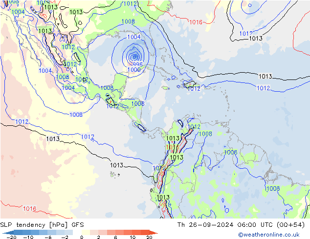 Drucktendenz GFS Do 26.09.2024 06 UTC