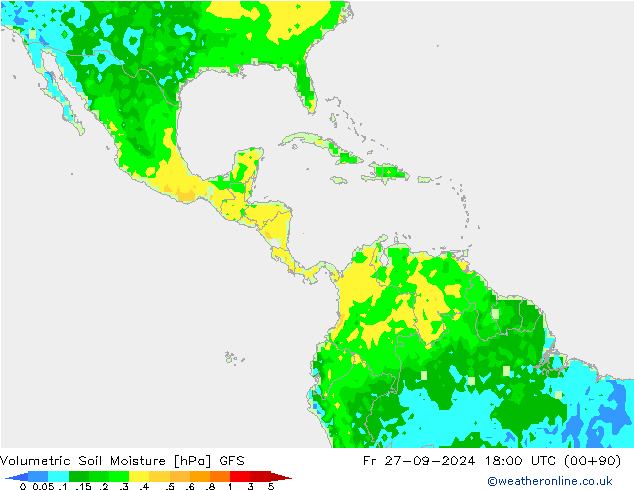 Volumetric Soil Moisture GFS пт 27.09.2024 18 UTC