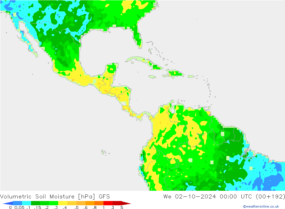 Volumetric Soil Moisture GFS We 02.10.2024 00 UTC