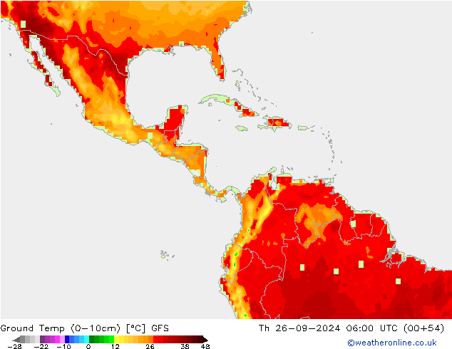 Temp. 10cm GFS do 26.09.2024 06 UTC