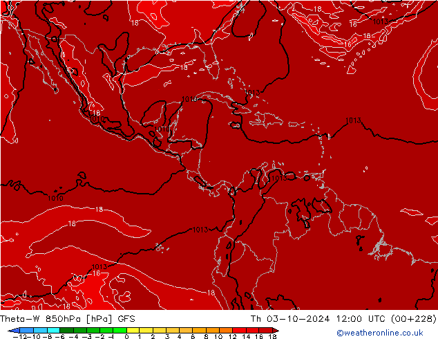 Theta-W 850hPa GFS jeu 03.10.2024 12 UTC