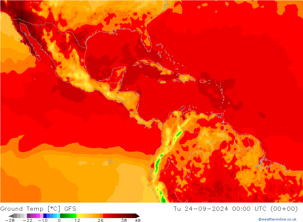 Ground Temp GFS Tu 24.09.2024 00 UTC