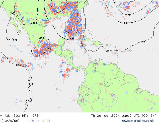 V-Adv. 500 hPa GFS  26.09.2024 06 UTC