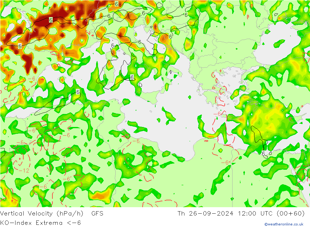 Convection-Index GFS  26.09.2024 12 UTC