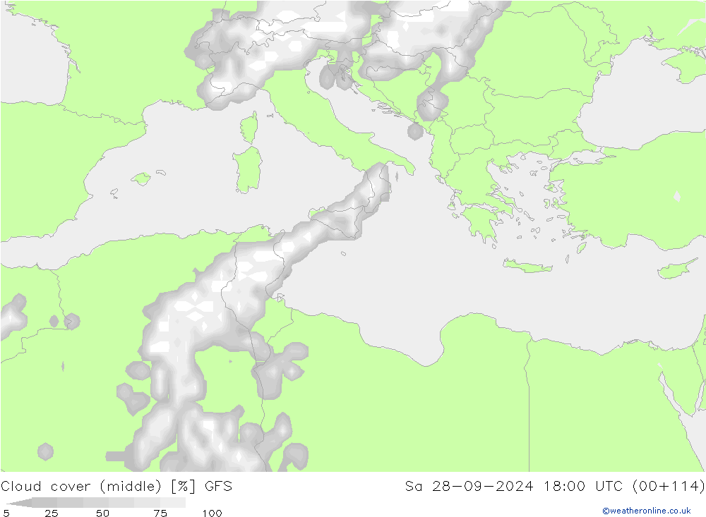 nuvens (médio) GFS Sáb 28.09.2024 18 UTC