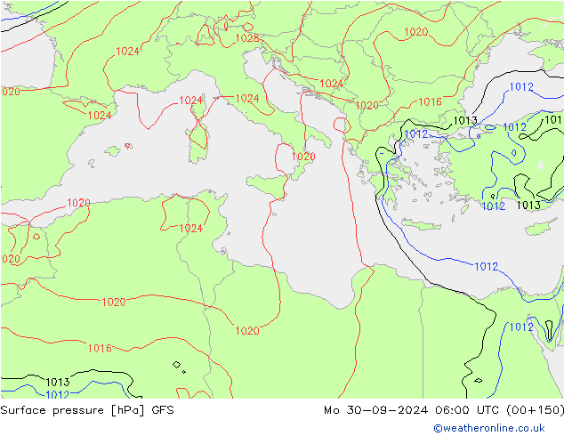 GFS: Pzt 30.09.2024 06 UTC