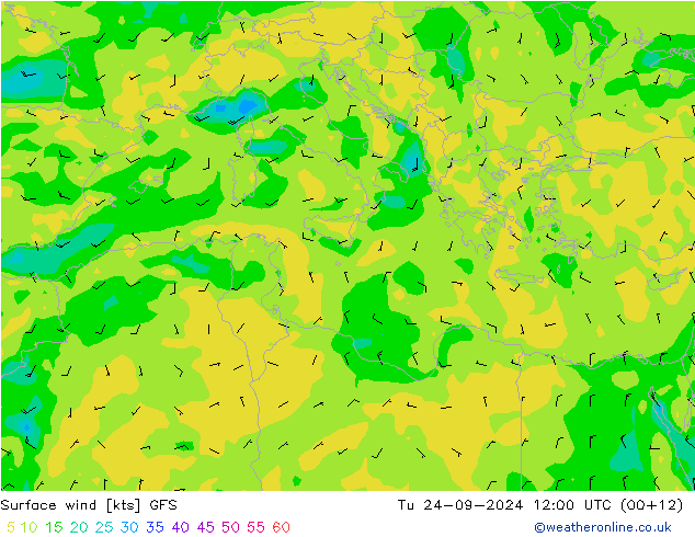 Rüzgar 10 m GFS Sa 24.09.2024 12 UTC