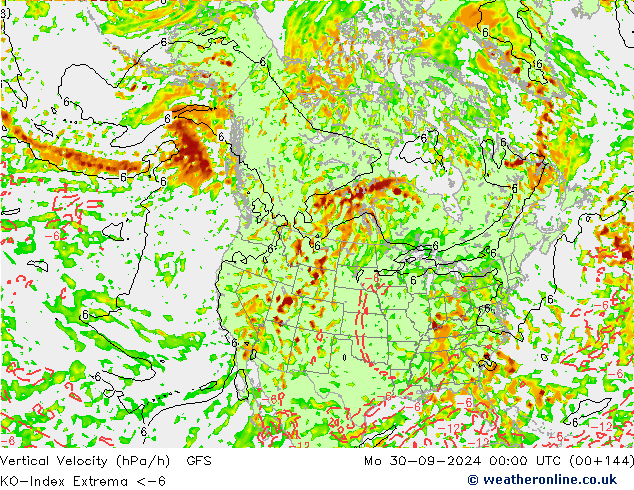 Convection-Index GFS lun 30.09.2024 00 UTC