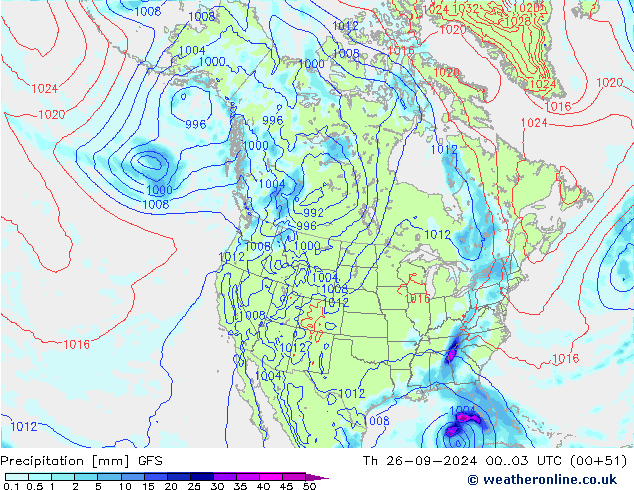 Precipitación GFS jue 26.09.2024 03 UTC