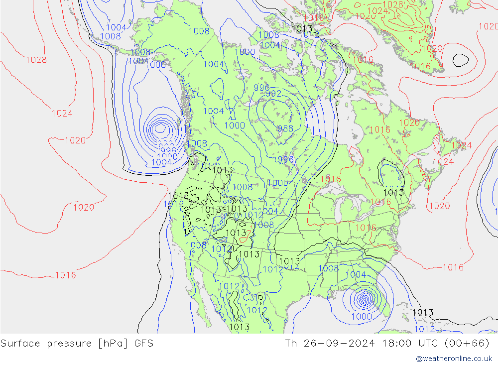 pression de l'air GFS jeu 26.09.2024 18 UTC