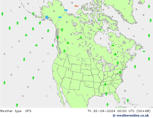 tipo de precipitação GFS Qui 26.09.2024 00 UTC