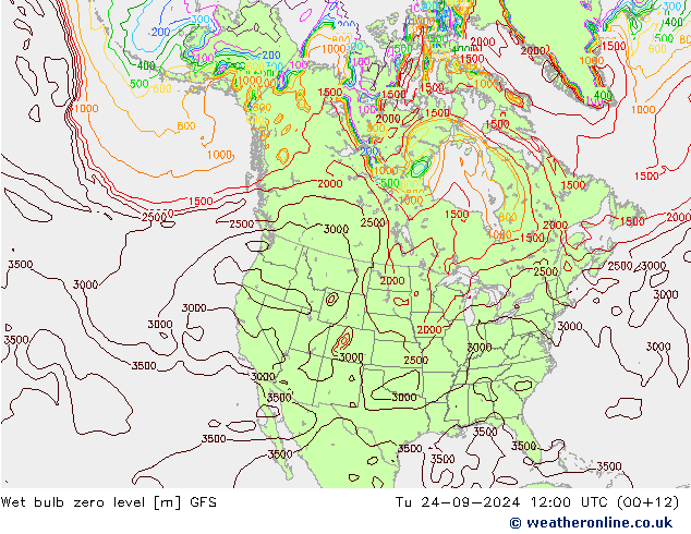 Wet bulb zero level GFS September 2024