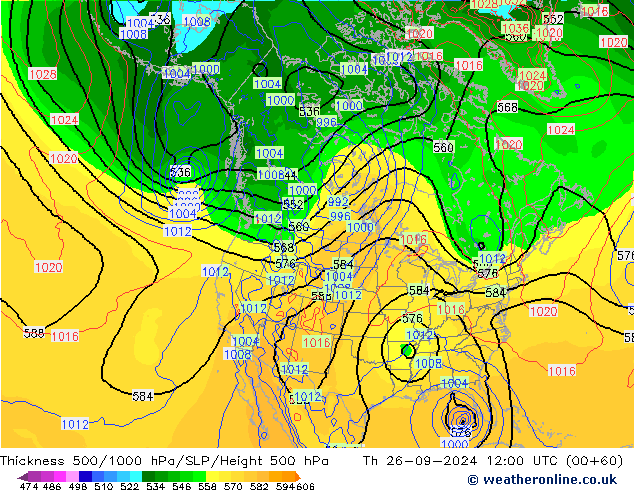 Schichtdicke 500-1000 hPa GFS Do 26.09.2024 12 UTC