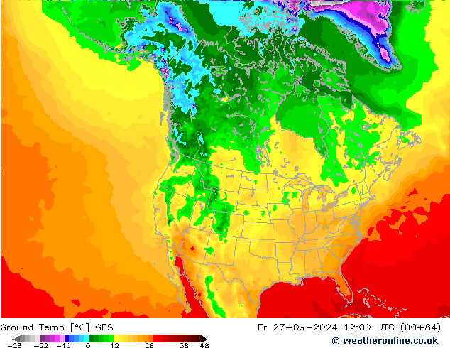 Ground Temp GFS Fr 27.09.2024 12 UTC