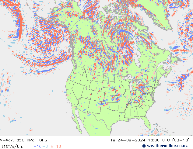 V-Adv. 850 hPa GFS Tu 24.09.2024 18 UTC