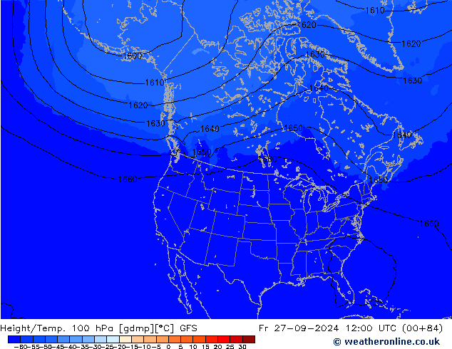 Height/Temp. 100 hPa GFS Sex 27.09.2024 12 UTC