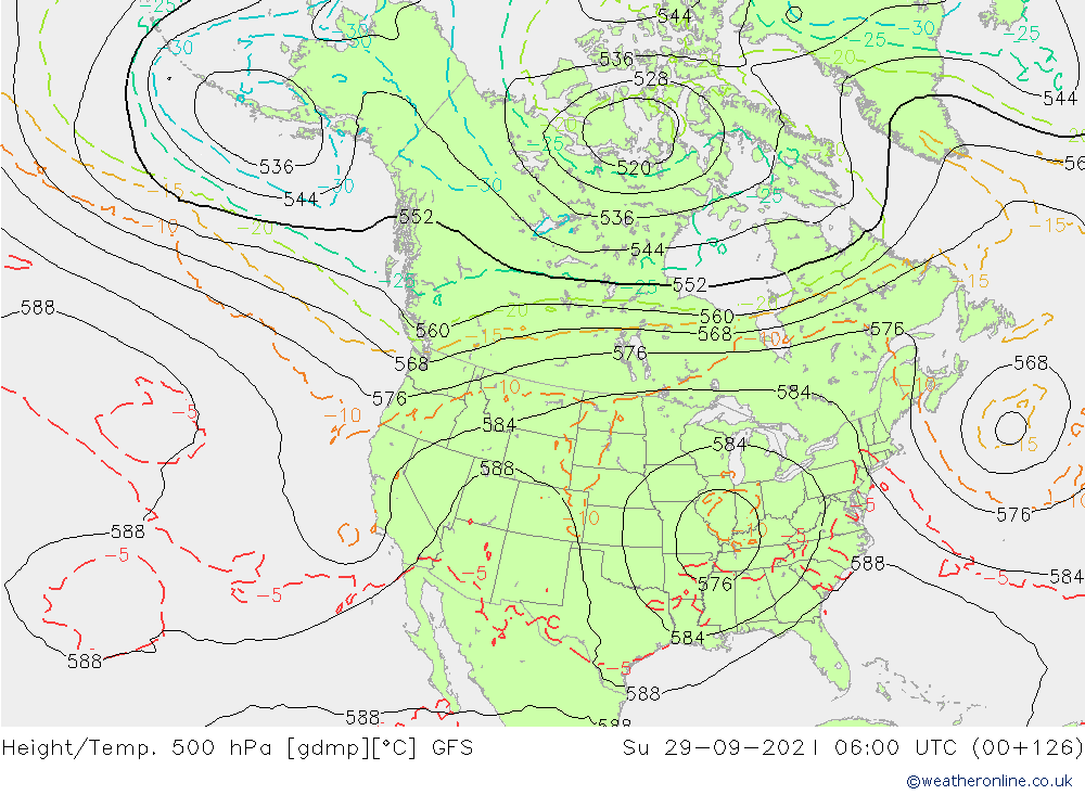 Height/Temp. 500 hPa GFS Su 29.09.2024 06 UTC