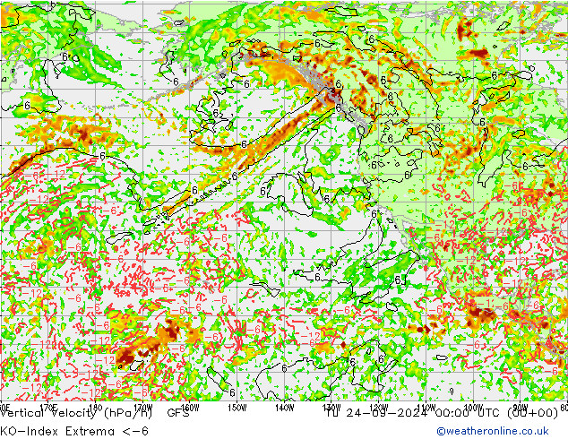 Convection-Index GFS вт 24.09.2024 00 UTC