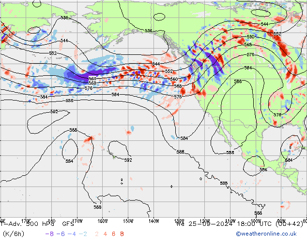 T-Adv. 500 hPa GFS We 25.09.2024 18 UTC