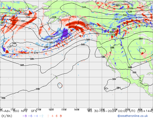 T-Adv. 500 hPa GFS  30.09.2024 00 UTC