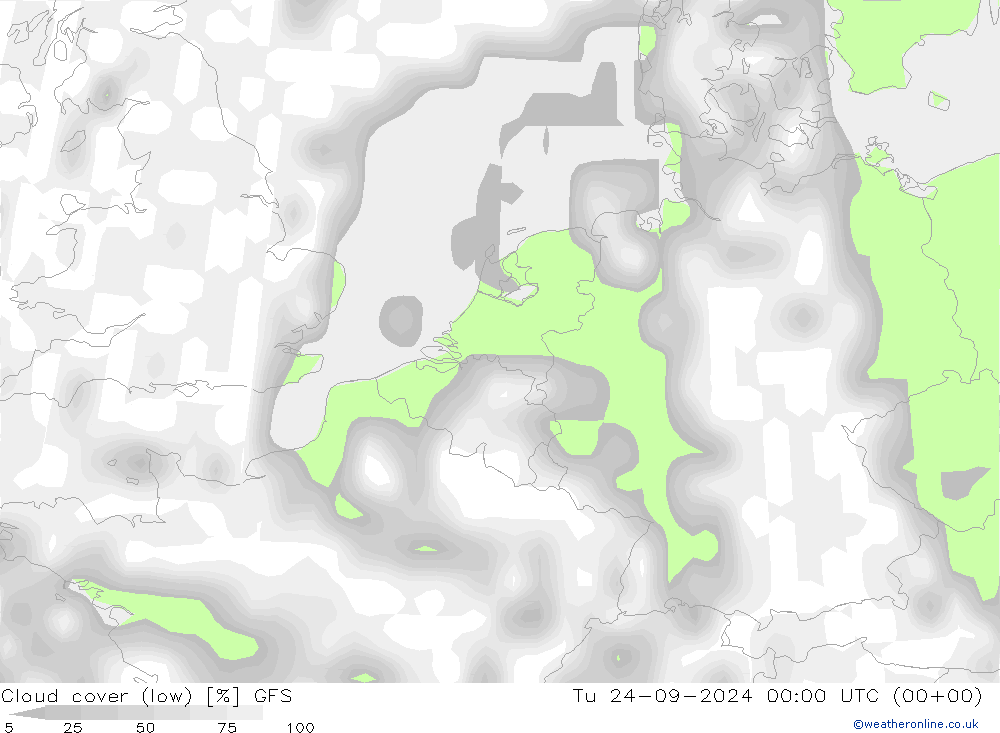 云 (低) GFS 星期二 24.09.2024 00 UTC